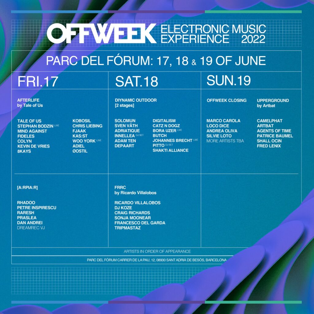 OFFWEEK Festival 2022 del 17 al 19 de junio en Barcelona
