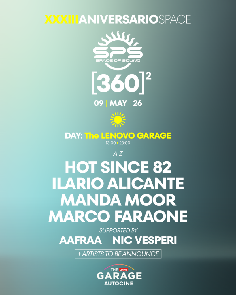 Cartel sesión de día del XXXIII Aniversario de Space of Sound en Autocine Madrid RACE